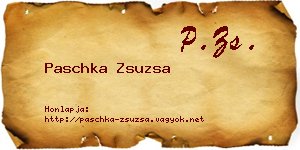Paschka Zsuzsa névjegykártya